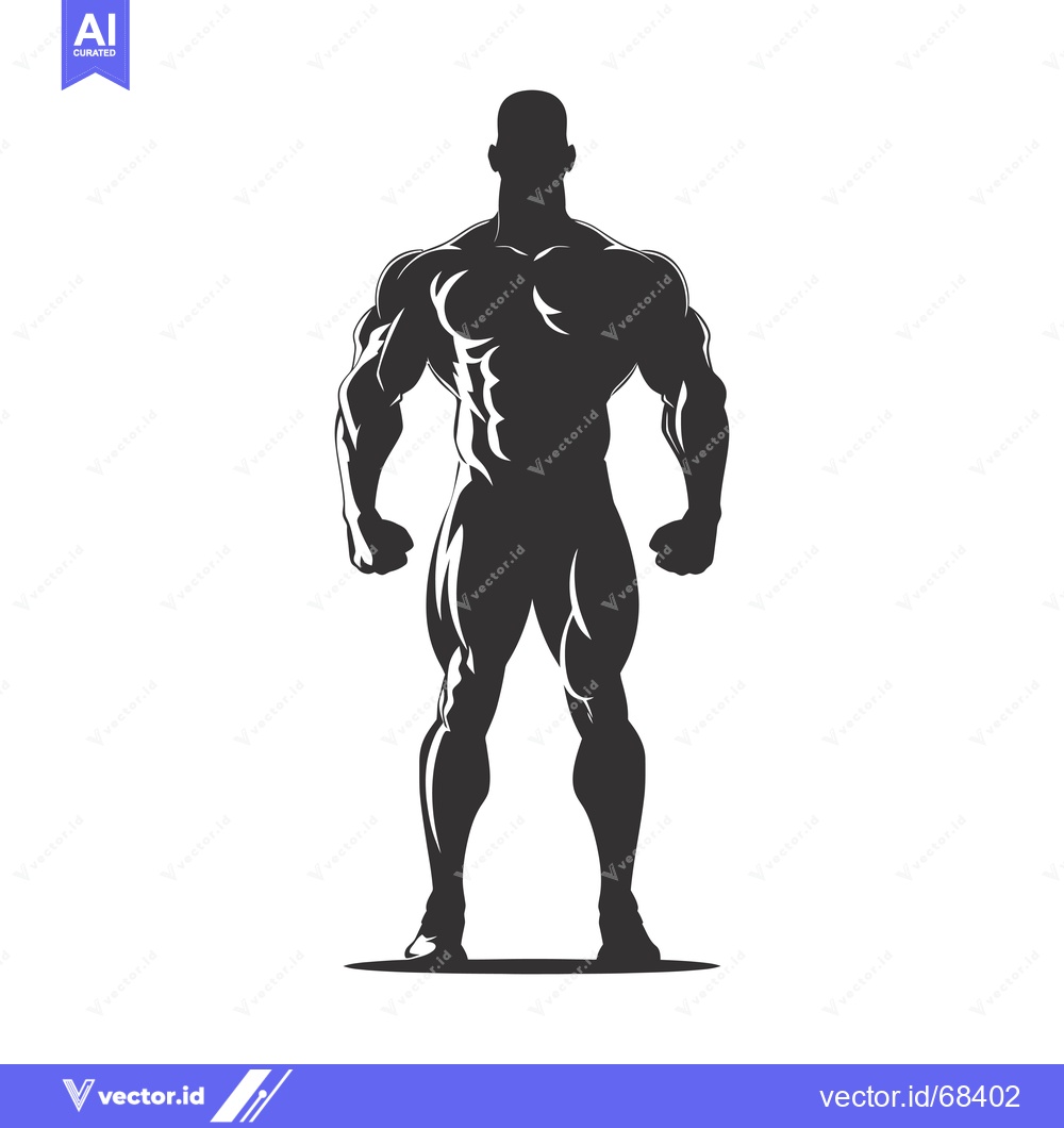 Premium Vector of Silhouette of a Muscular Male Figure