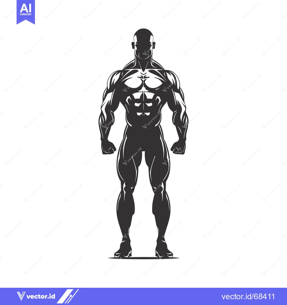 Premium Vector of Silhouette of a Muscular Male Figure