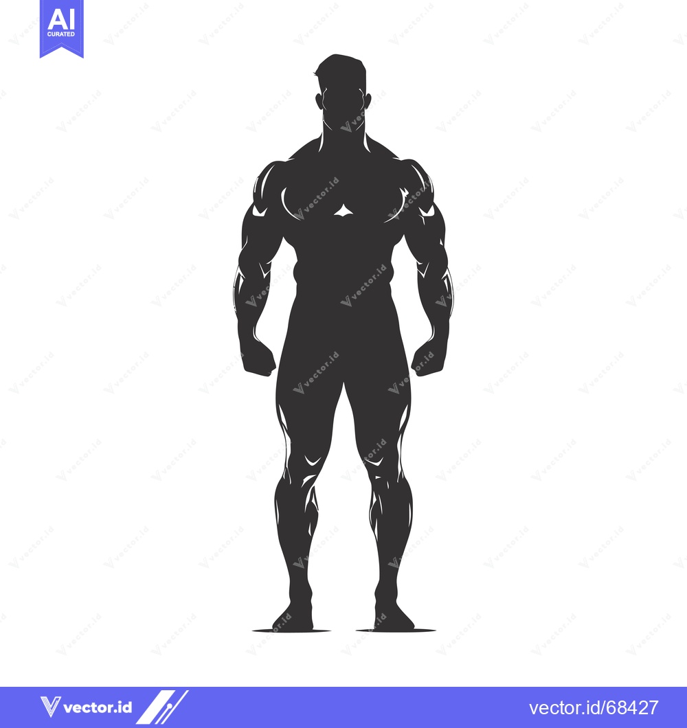 Premium Vector dari Silhouette of a Muscular Male Figure