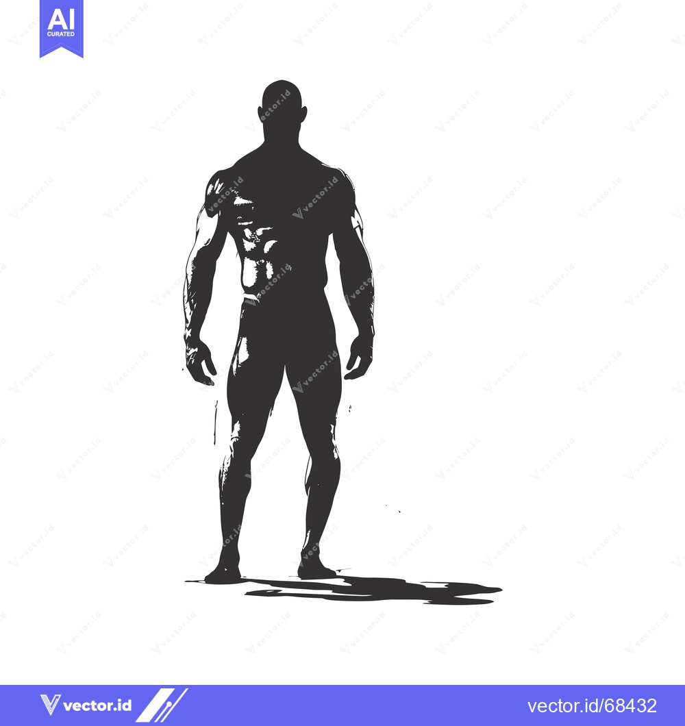 Premium Vector dari Silhouette of a Muscular Man with a Shadow