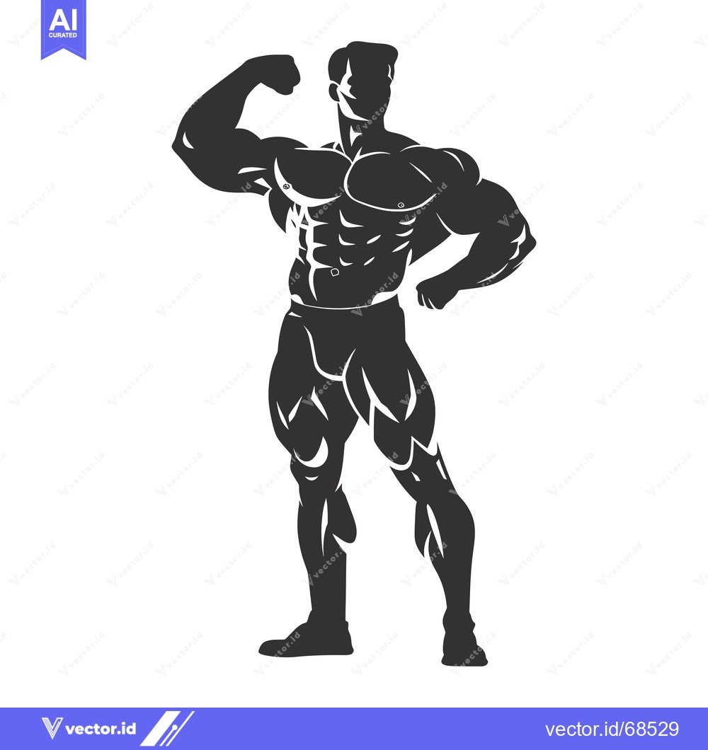 Premium Vector dari Silhouette of a muscular man flexing his bicep