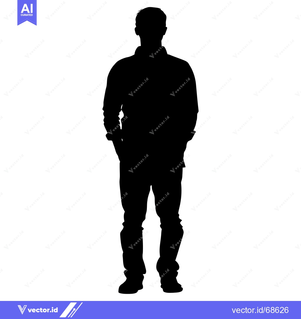 Premium Vector of Silhouette of a man standing with hands in pockets