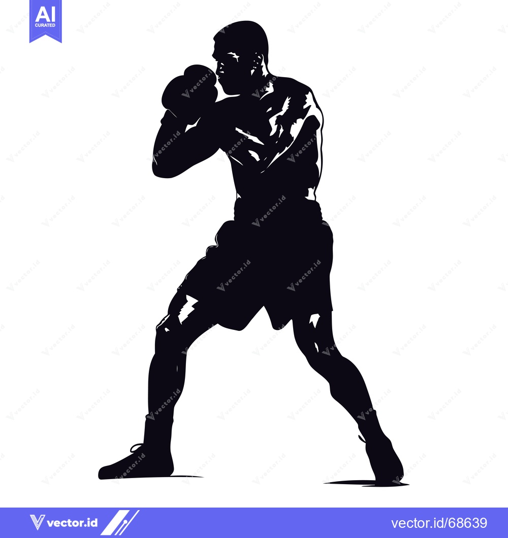 Premium Vector dari Silhouette of a Boxer Throwing a Punch