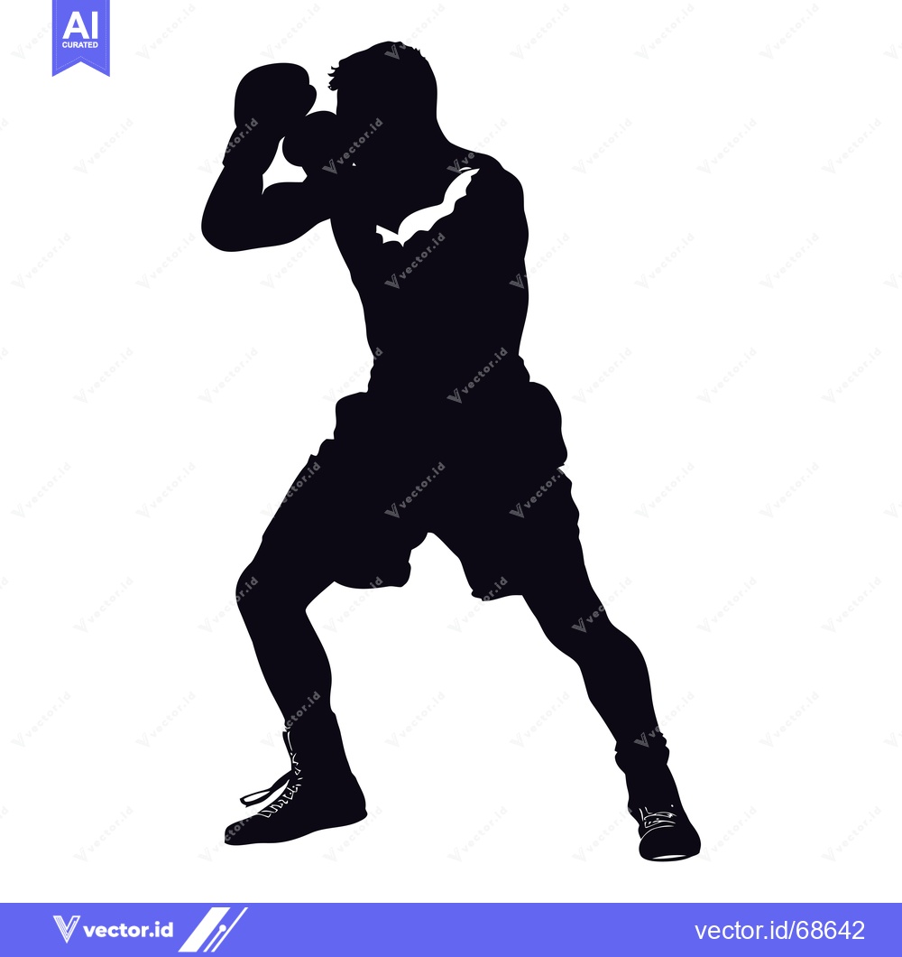 Premium Vector dari Silhouette of a Boxer Throwing a Punch