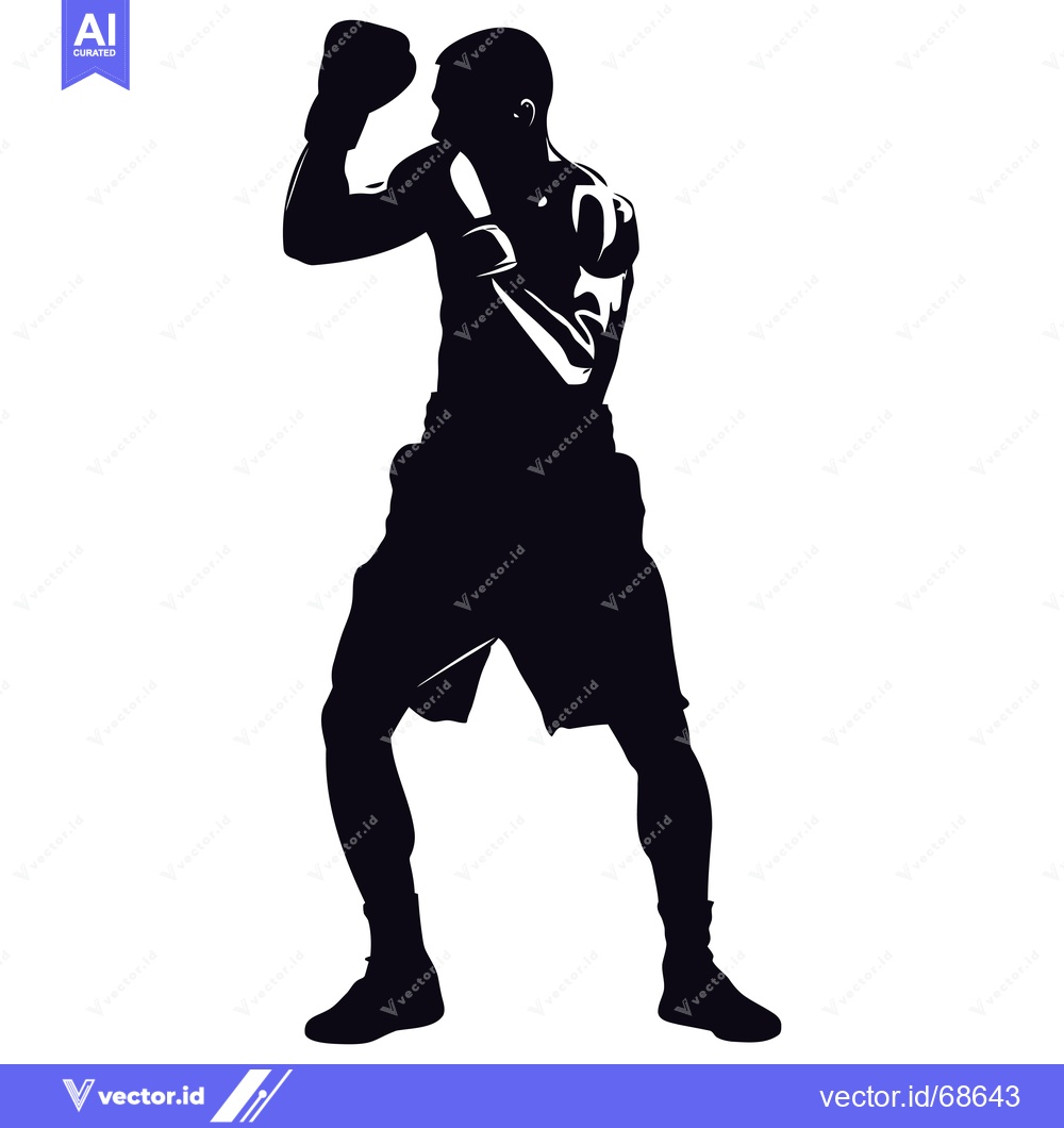 Premium Vector dari Silhouette of a Boxer Throwing a Punch