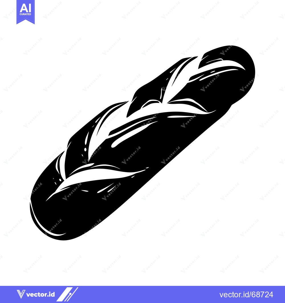 Premium Vector dari Black and White Silhouette of a Loaf of Bread