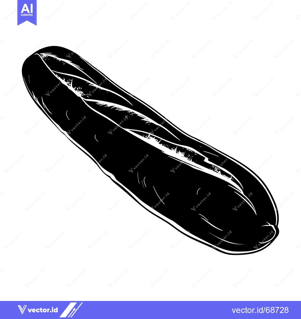 Premium Vector dari Black and White Silhouette of a Loaf of Bread