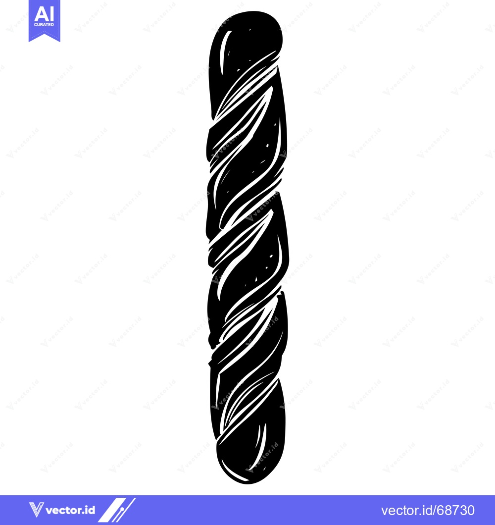Premium Vector of A Twisted Black and White Illustration of a Breadstick
