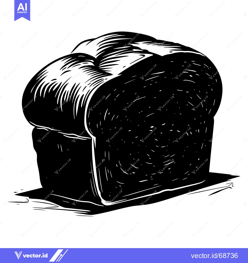 Premium Vector of A Black and White Illustration of a Loaf of Bread