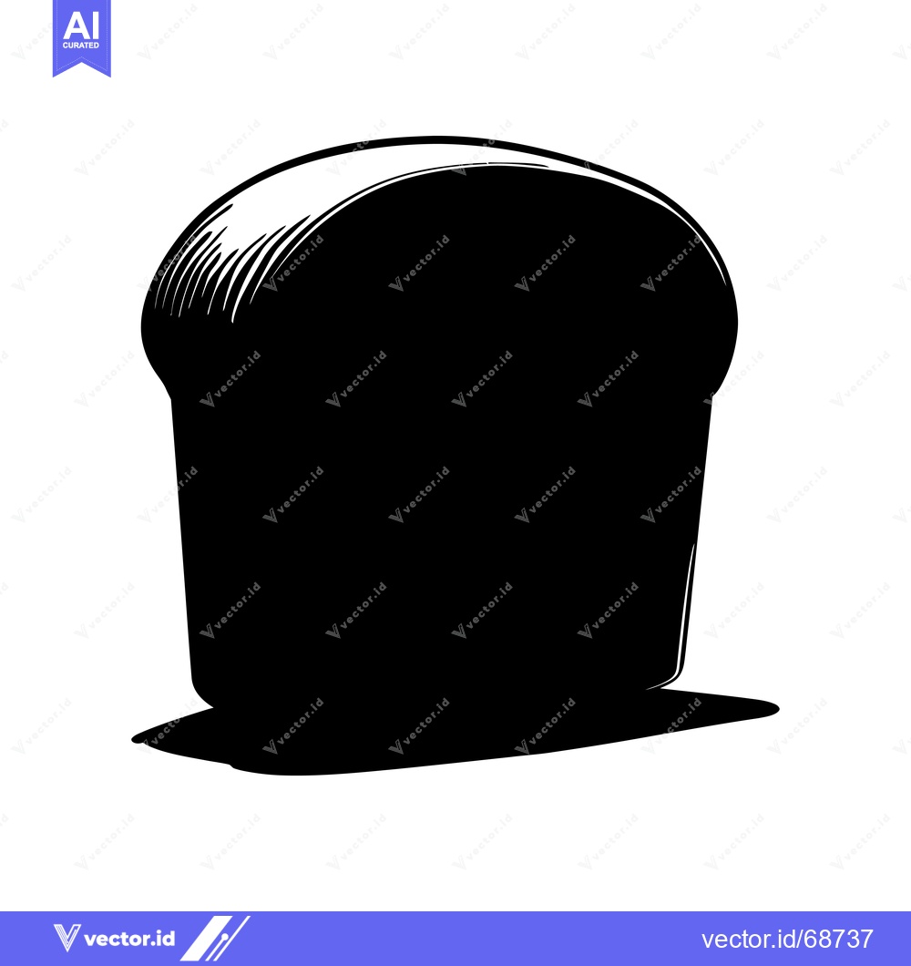 Premium Vector of Black and White Illustration of a Loaf of Bread