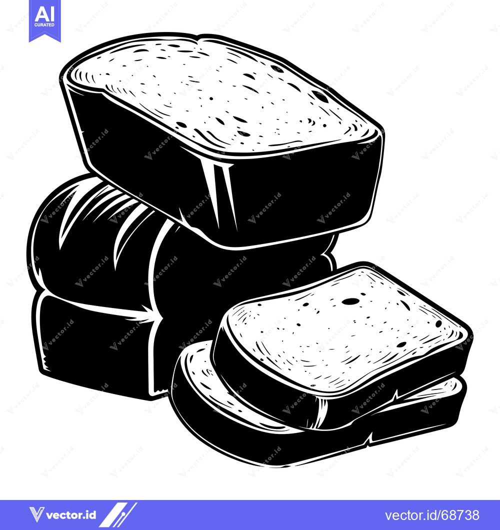 Premium Vector dari A Stack of Freshly Baked Bread Loaves