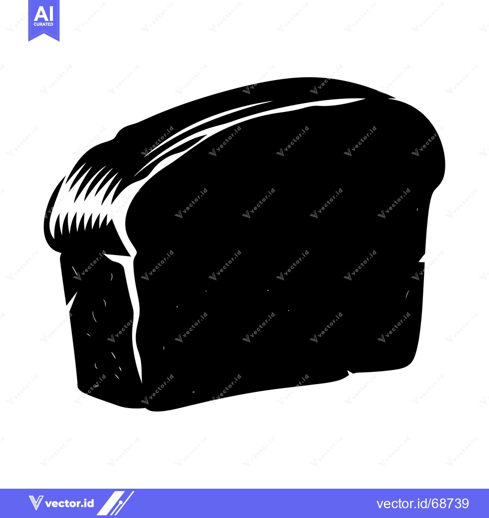Premium Vector of Black and White Silhouette of a Loaf of Bread