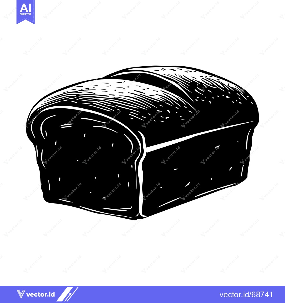 Premium Vector dari A Black and White Illustration of a Loaf of Bread
