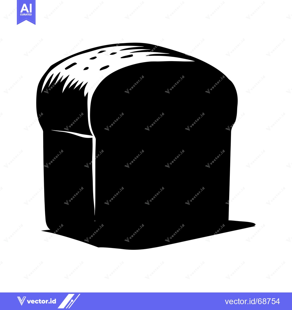 Premium Vector of Black and White Illustration of a Loaf of Bread
