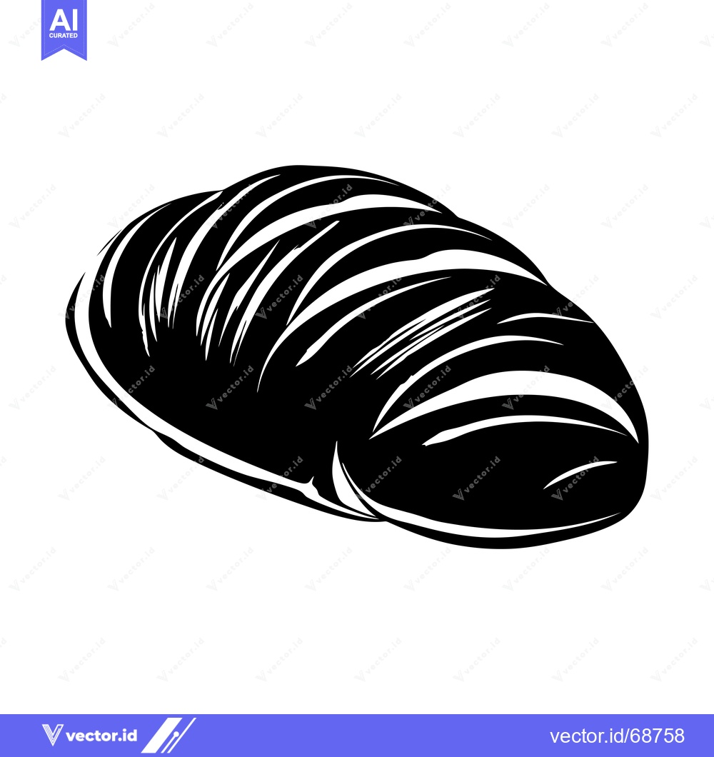 Premium Vector dari Black and white illustration of a round loaf of bread