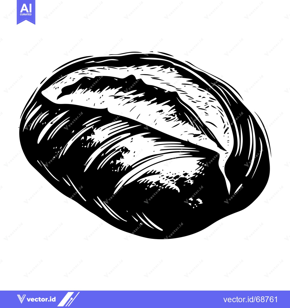 Premium Vector dari Hand-Drawn Illustration of a Single Round Loaf of Bread