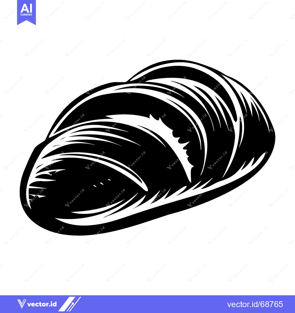 Premium Vector of Black and White Illustration of a Loaf of Bread