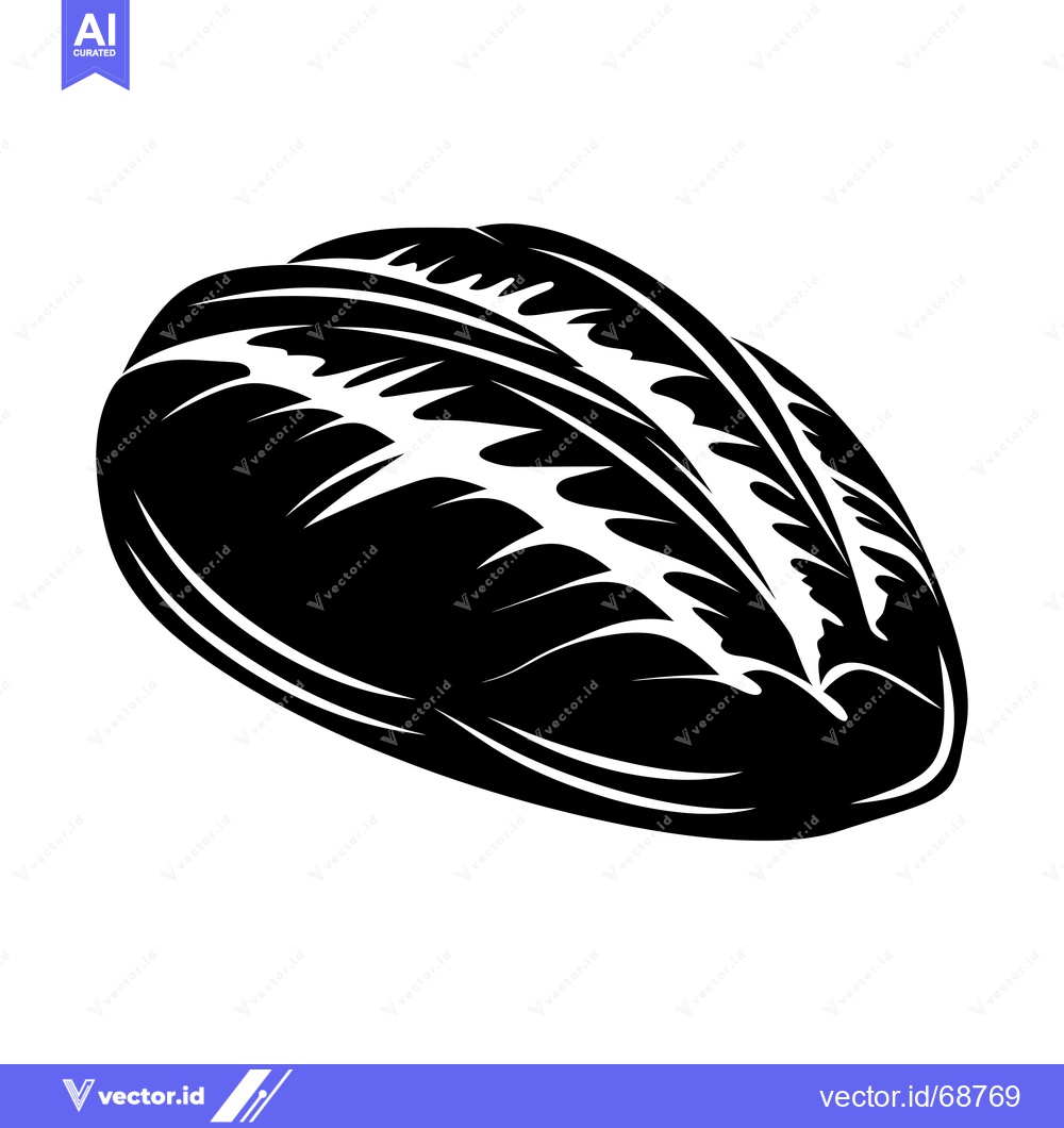 Premium Vector dari A Black and White Illustration of a Single Shell with a Detailed Textu