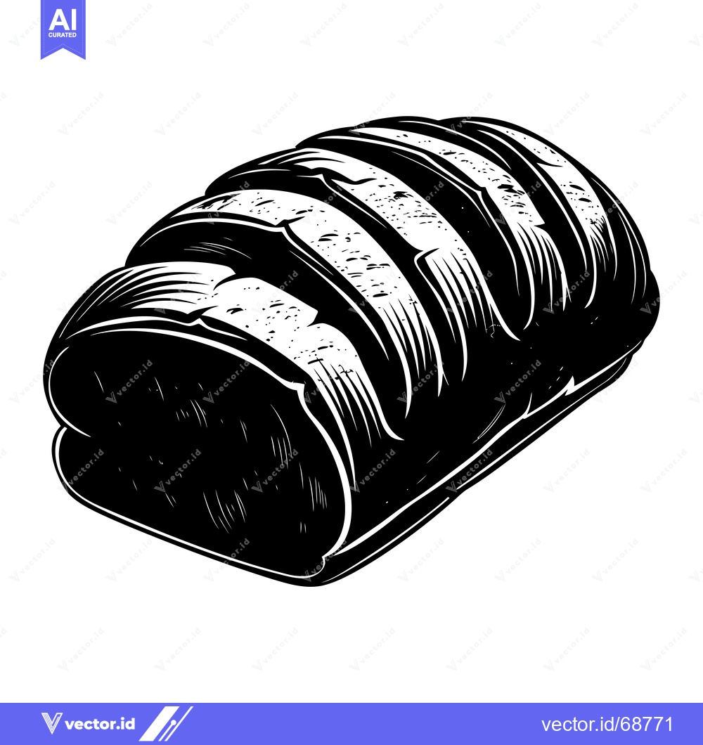 Premium Vector dari A Sliced Loaf of Bread with Crumb Texture