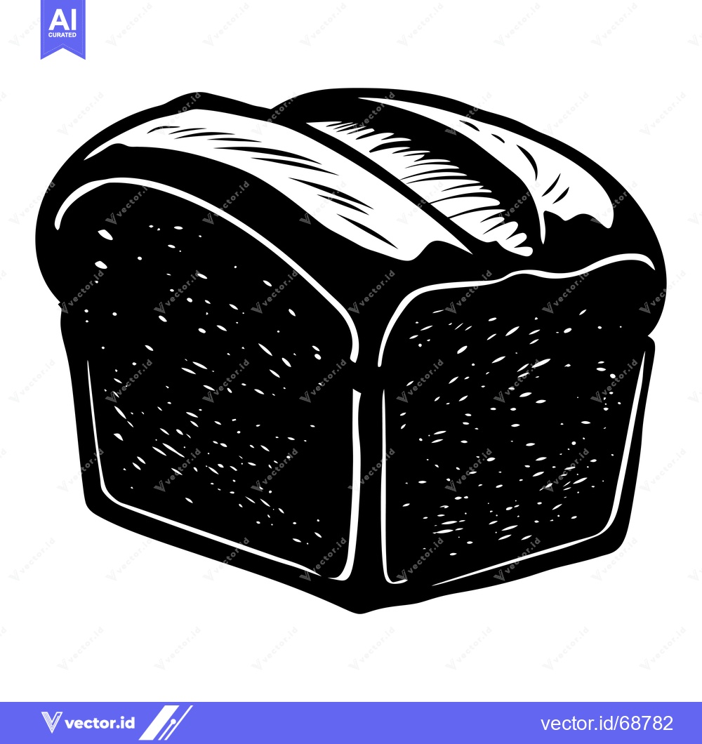 Premium Vector of A Black and White Illustration of a Loaf of Bread