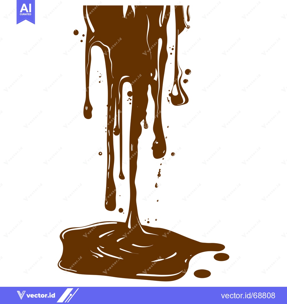 Premium Vector dari Delicious Chocolate Syrup Dripping and Splashing.