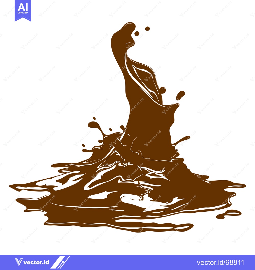 Premium Vector of Chocolate Splash Liquid Food Beverage.