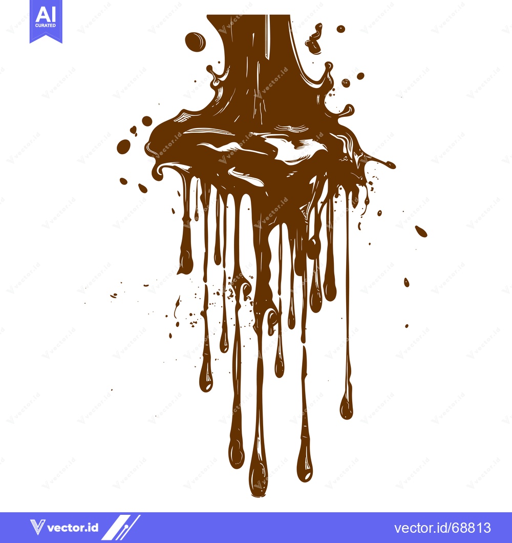 Premium Vector dari Chocolate Splash and Drips Illustration.