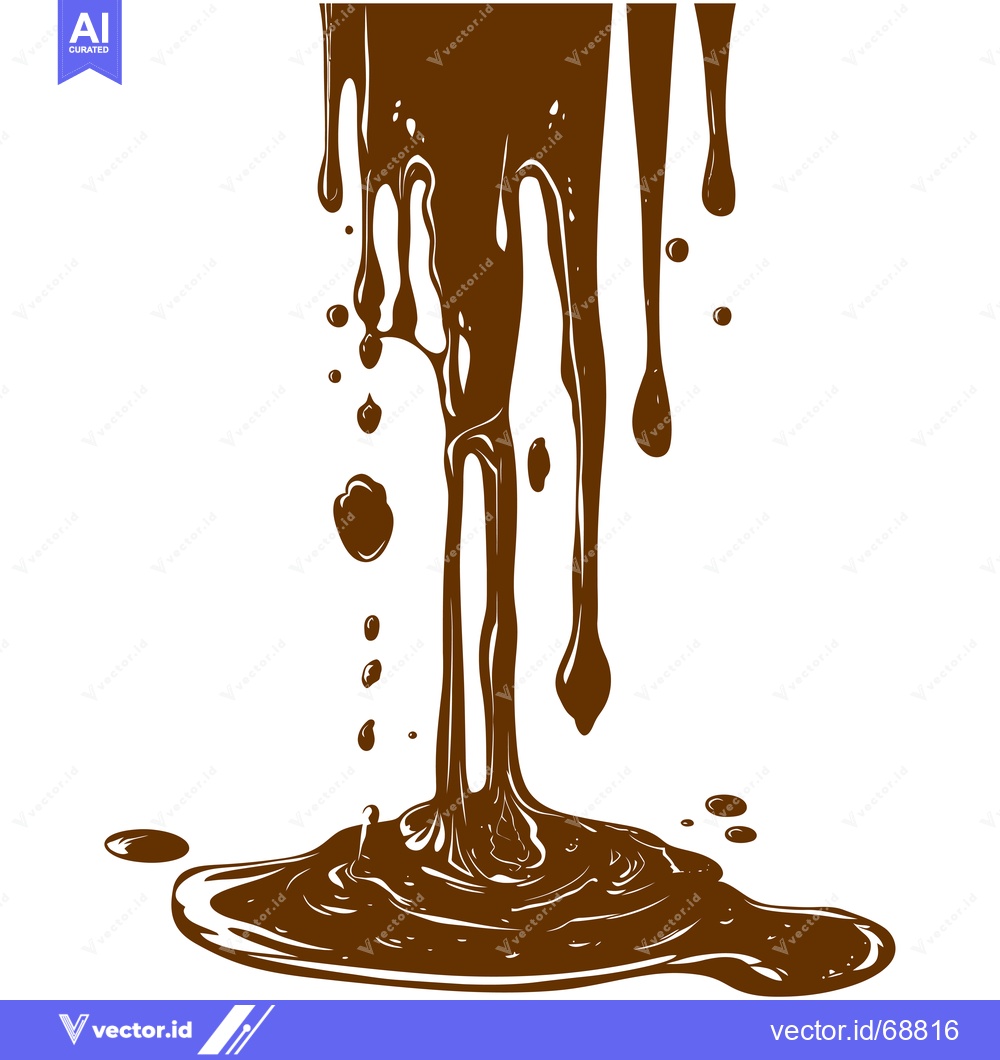 Premium Vector of Delicious Chocolate Syrup Dripping and Splashing.