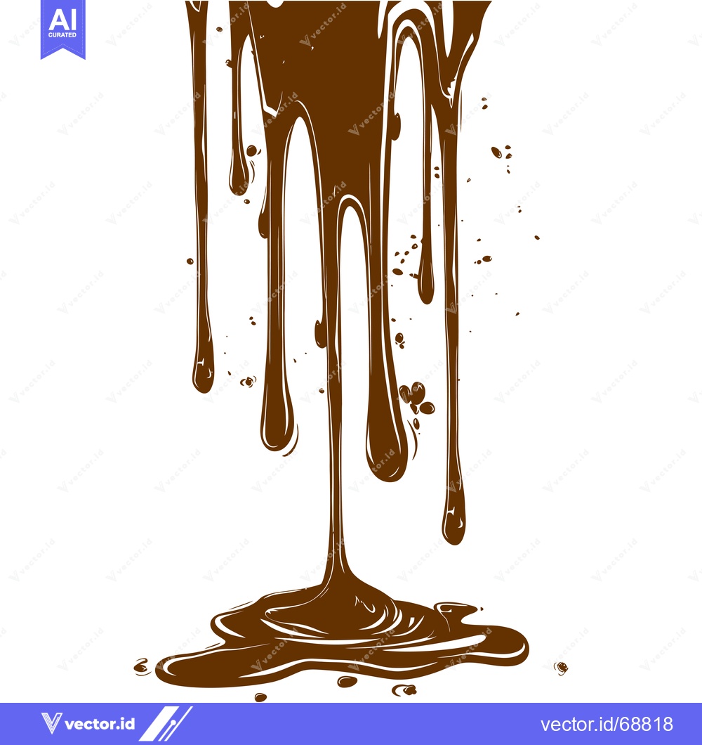 Premium Vector dari Delicious Chocolate Syrup Dripping and Splashing.