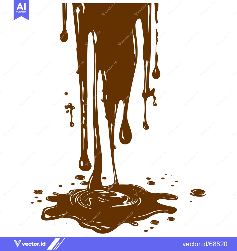 Premium Vector dari Delicious Dark Chocolate Syrup Dripping and Splashing.
