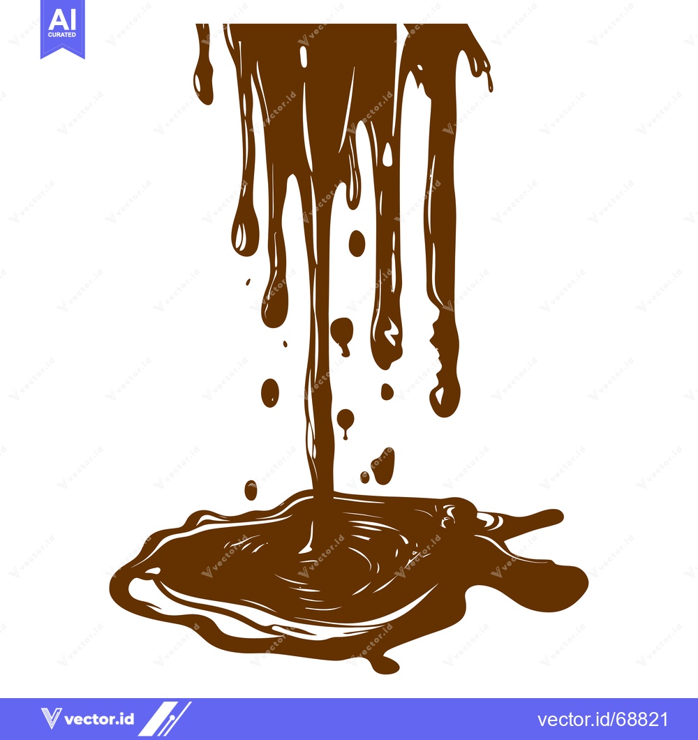 Premium Vector dari Melted Chocolate Dripping and Splashing.