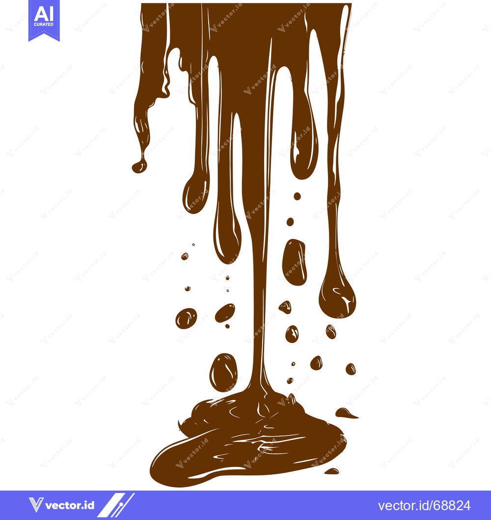 Premium Vector dari Melted Chocolate Drips and Splashes.