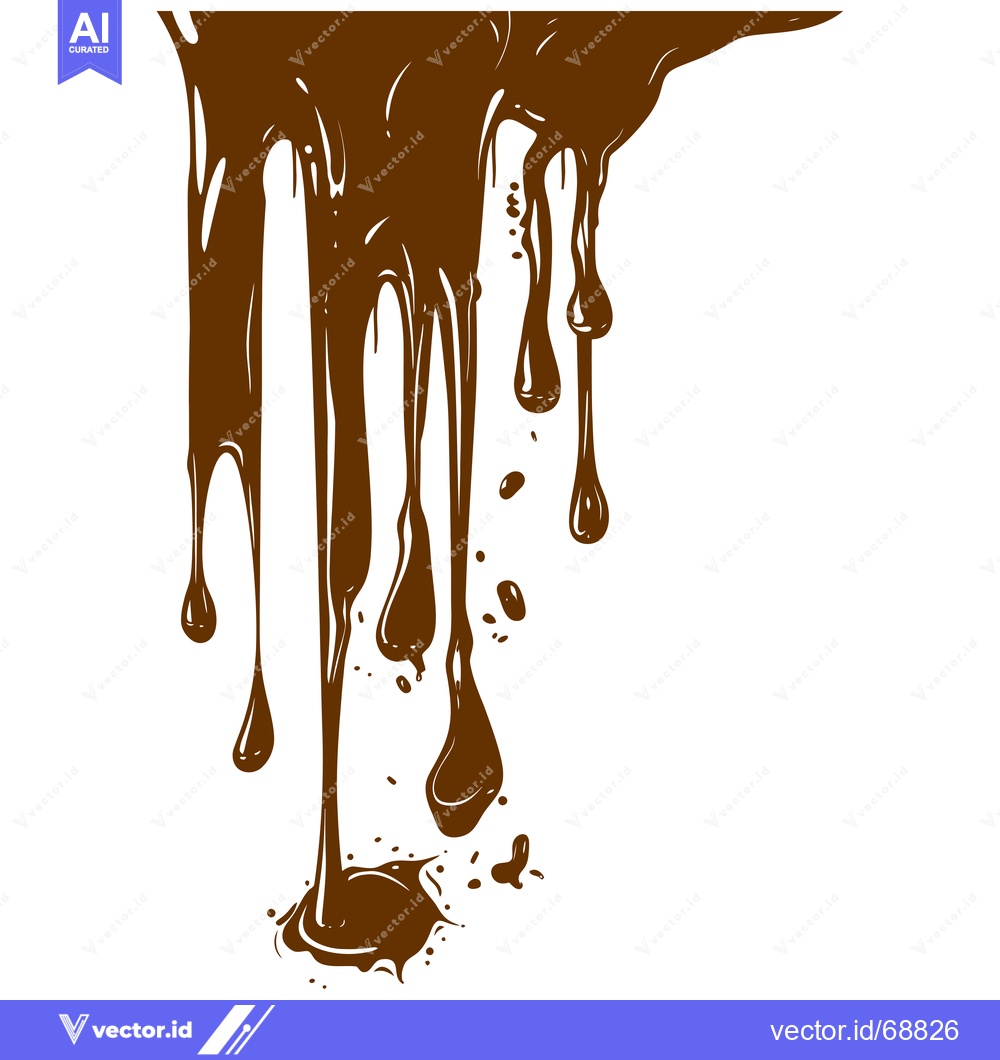 Premium Vector of Dripping Chocolate Sauce Illustration.