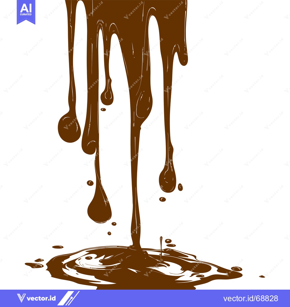 Premium Vector dari Melted Chocolate Dripping and Splashing.