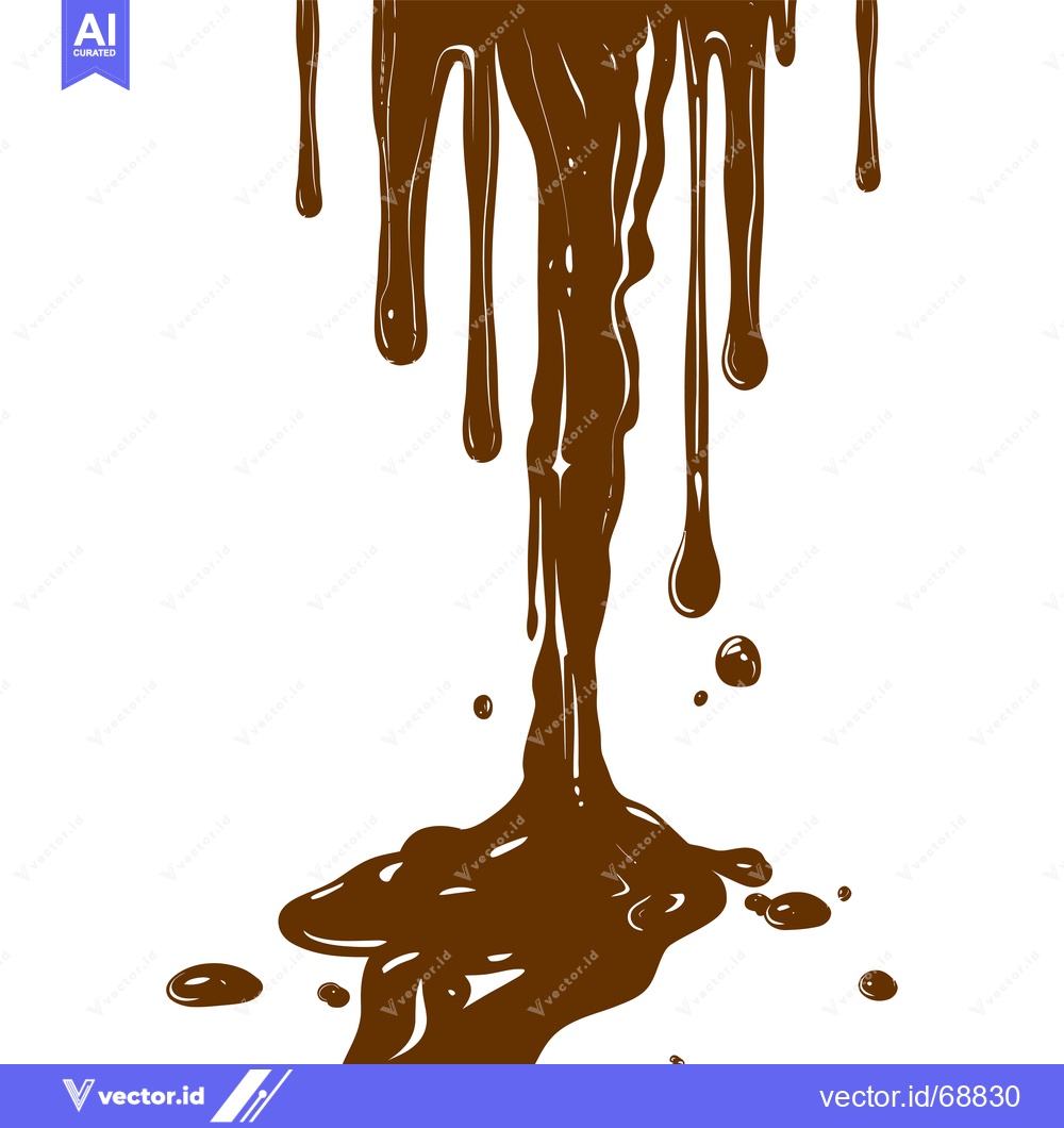 Premium Vector dari Delicious Chocolate Syrup Dripping and Splashing on White Background.