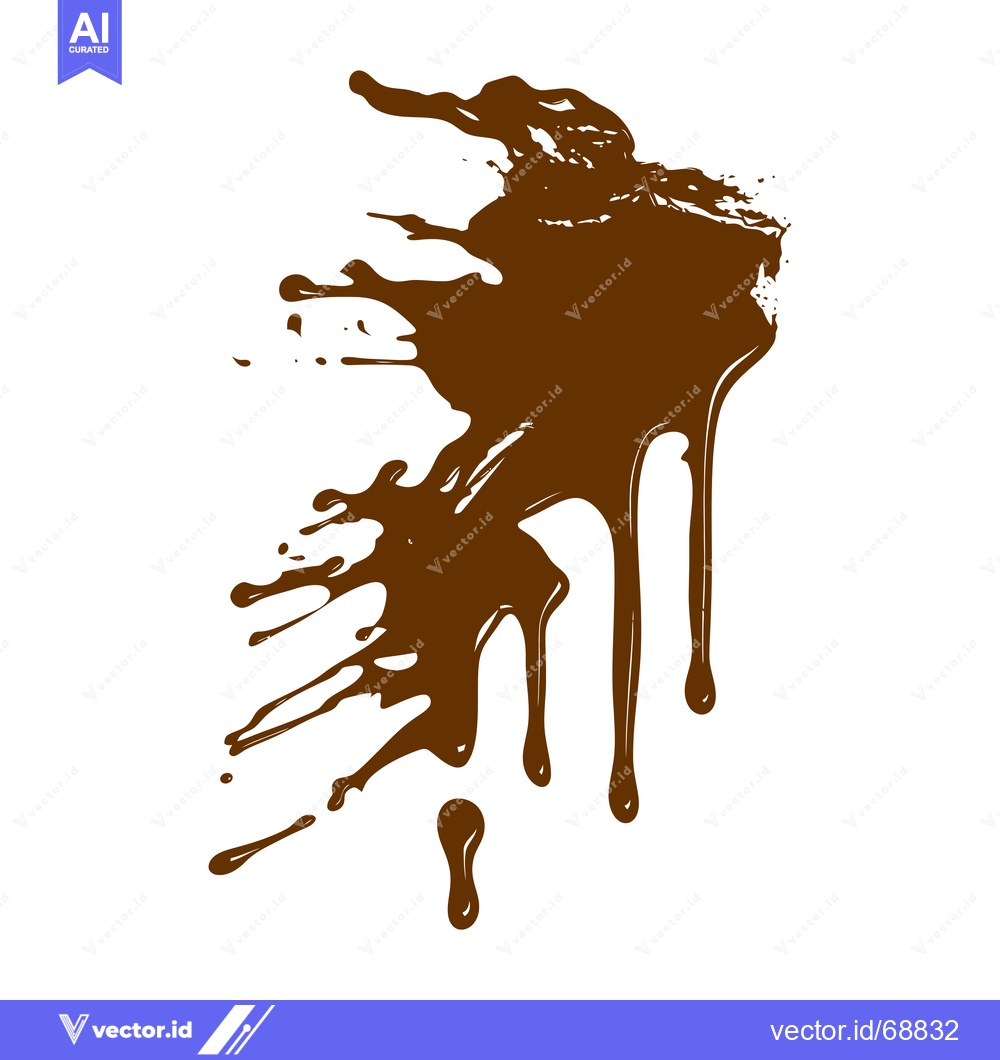 Premium Vector of Brown Chocolate Splatter and Drips.