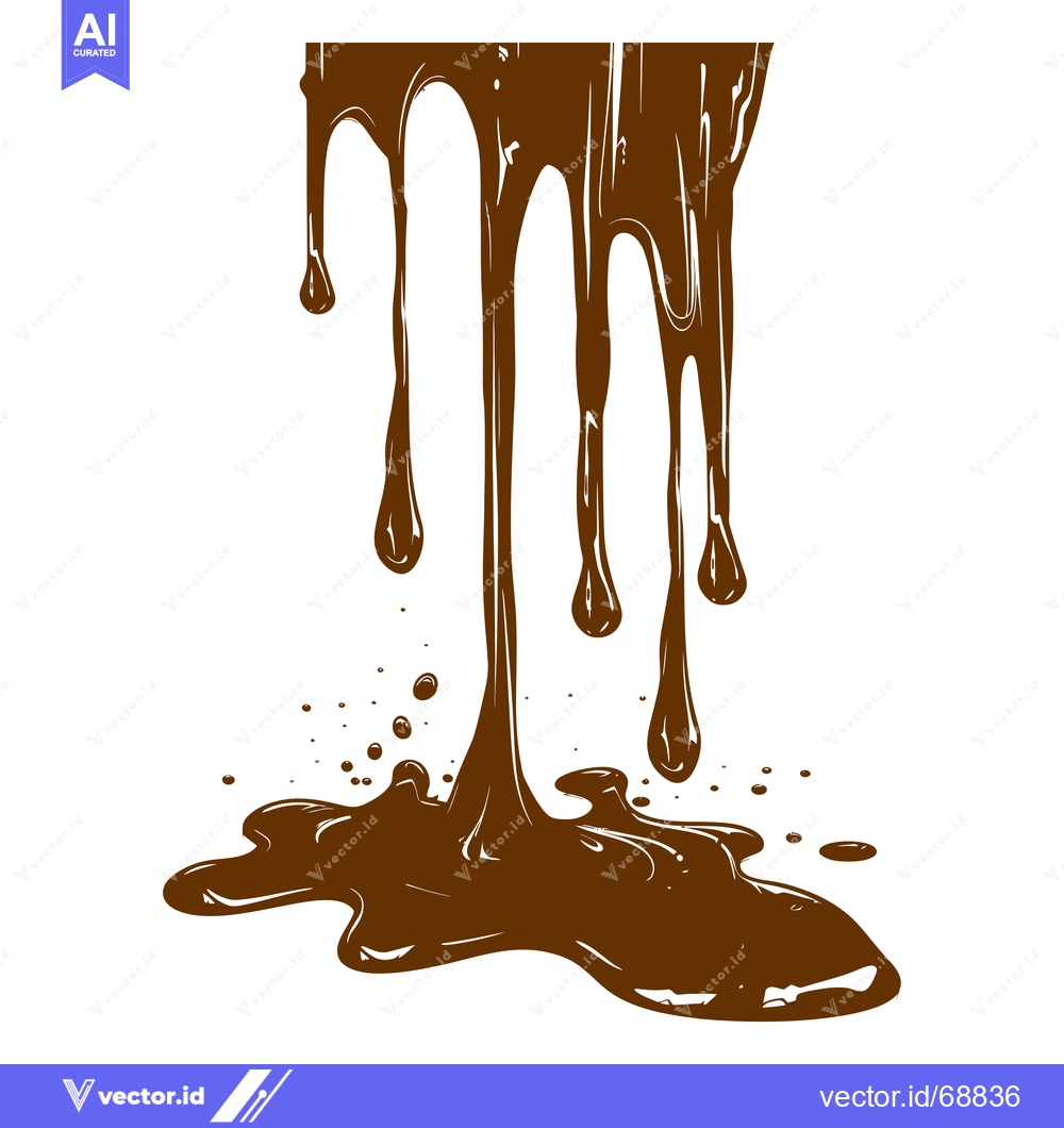 Premium Vector dari Delicious Chocolate Syrup Dripping and Splashing.