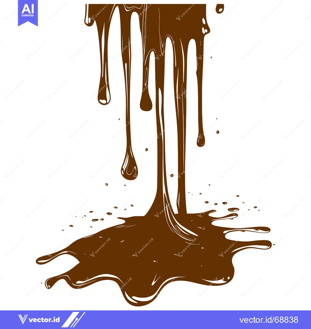 Premium Vector dari Delicious Chocolate Syrup Dripping and Splashing.