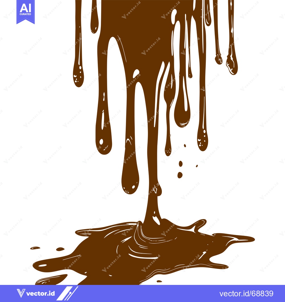 Premium Vector dari Melted Chocolate Drips and Splatter.