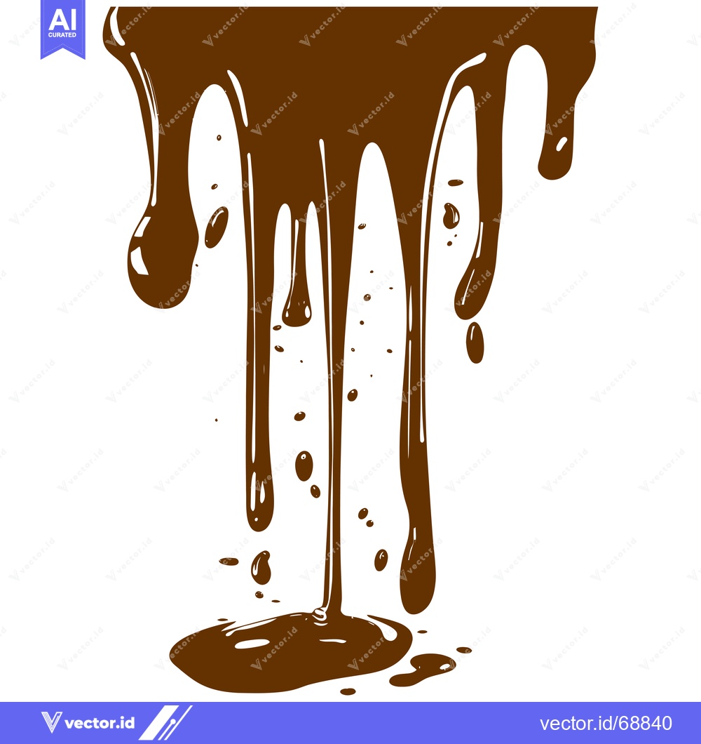 Premium Vector dari Dripping Chocolate Sauce Isolated on White Background.