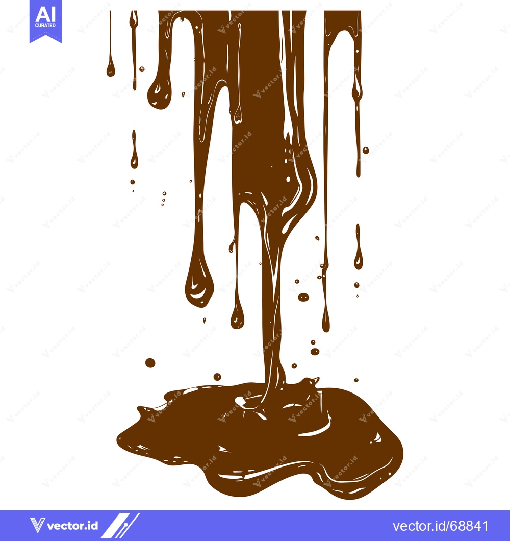 Premium Vector dari Melted Chocolate Dripping and Splashing.