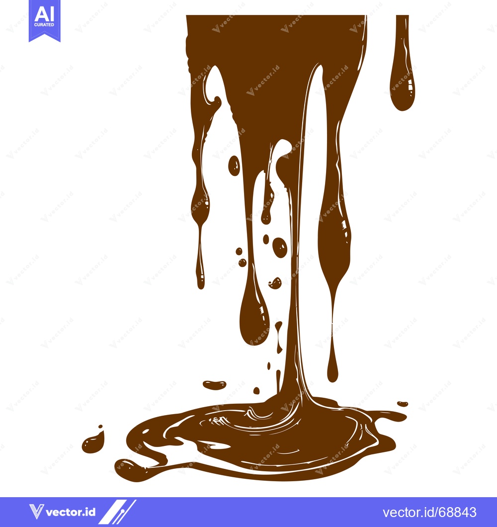 Premium Vector dari Delicious Chocolate Syrup Dripping and Splashing.