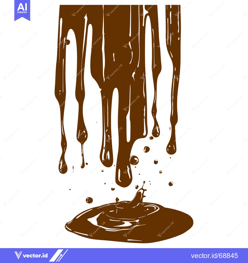 Premium Vector dari Delicious Chocolate Syrup Dripping and Splashing.