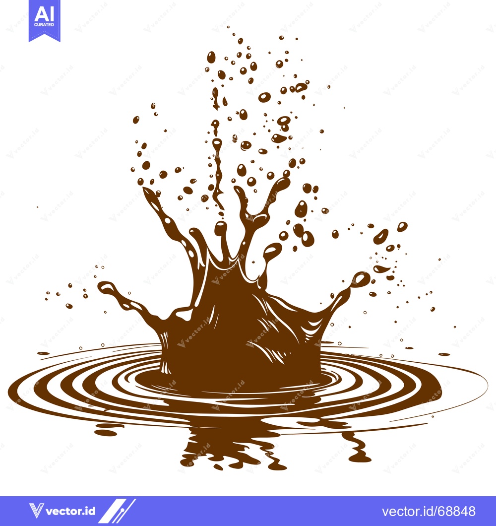 Premium Vector dari Chocolate Splash Liquid Droplets Ripples.