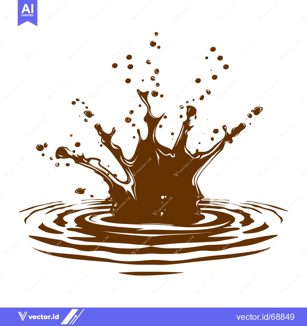 Premium Vector dari Chocolate Splash Liquid Droplets Ripples.