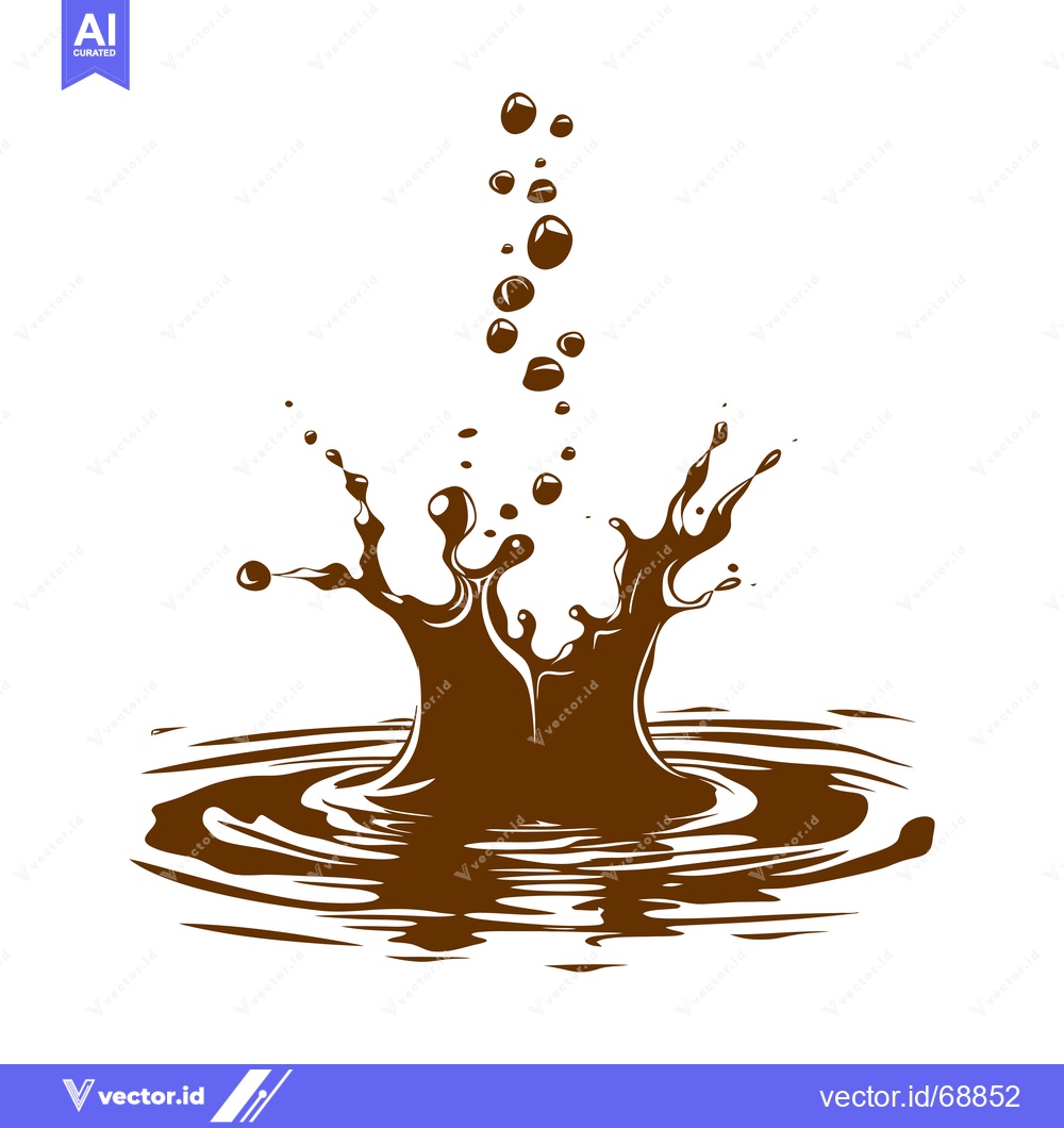 Premium Vector dari Chocolate Splash Liquid Droplets Ripples.