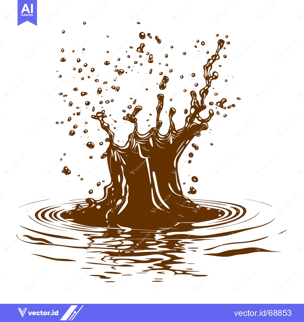 Premium Vector dari Chocolate Splash Explosion Liquid Droplets Ripples.