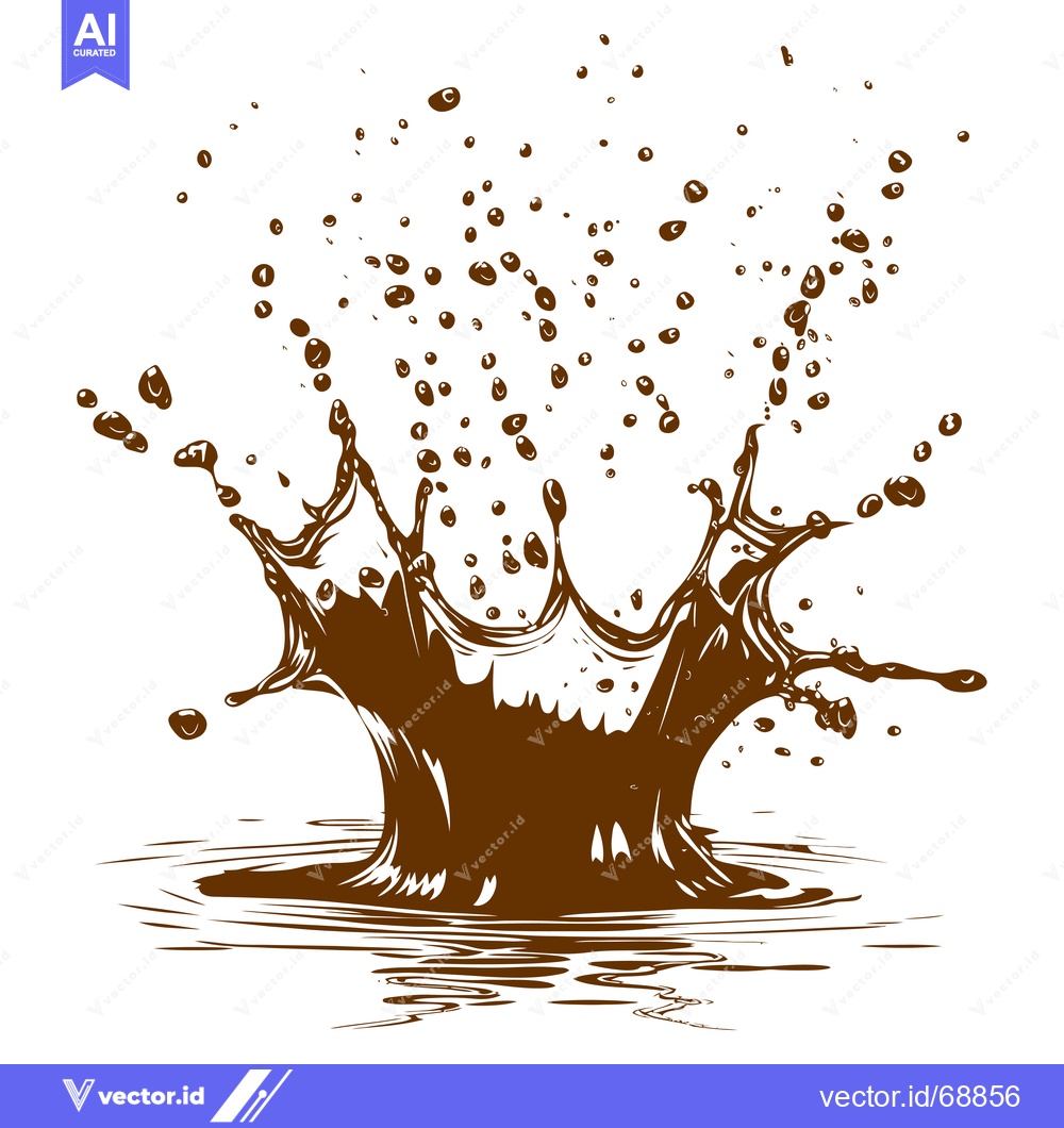 Premium Vector of Chocolate Splash Explosion Liquid Droplets.