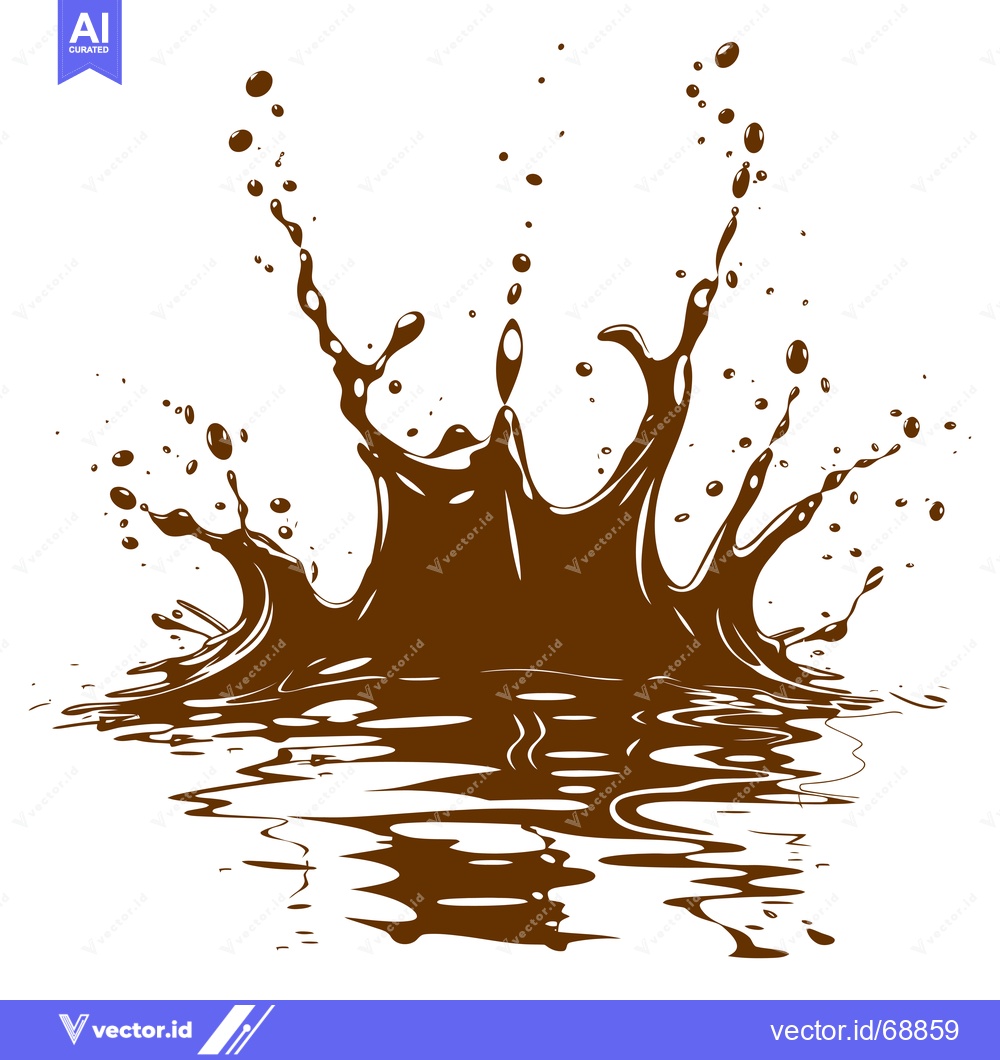 Premium Vector of Chocolate Splash Explosion Liquid Droplets.