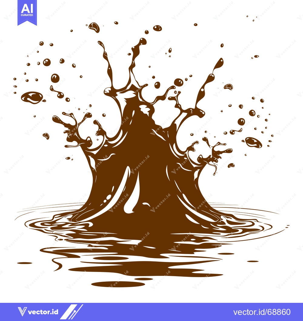 Premium Vector of Chocolate Splash Liquid Dynamic Motion Abstract.